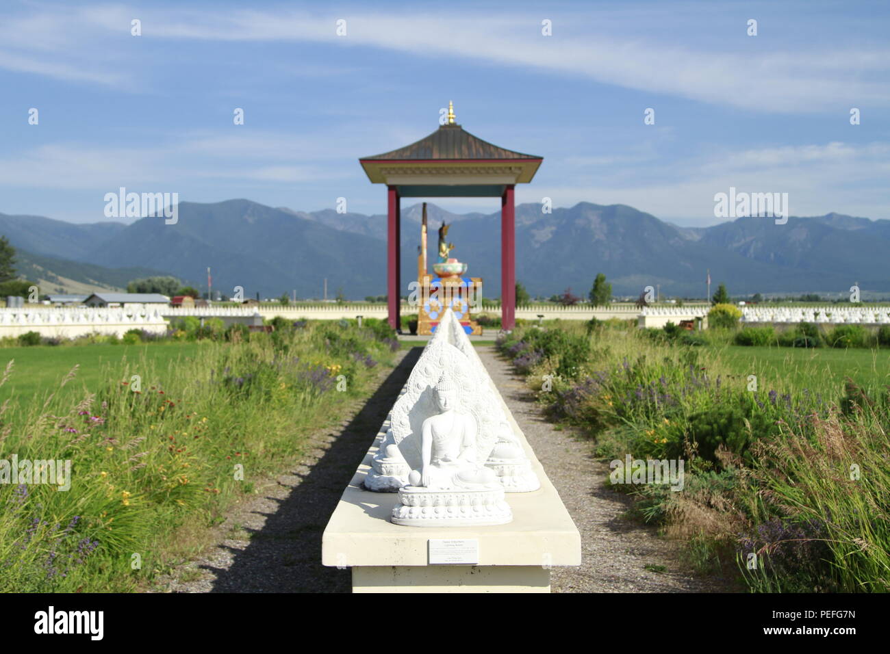 Garden Of 1000 Buddhas Jocko Valley Western Montana Usa Stock