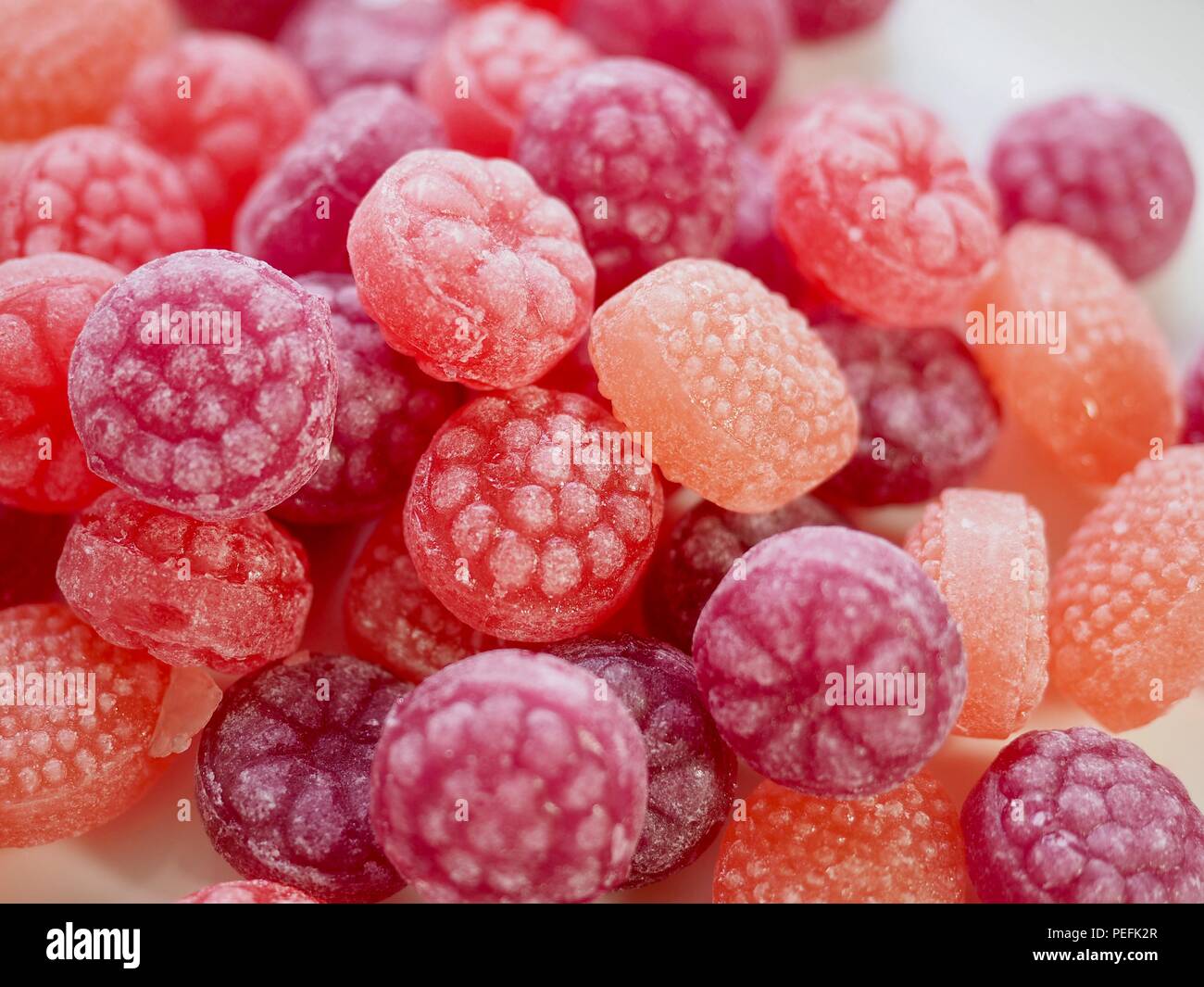 Fruit flavor candy, Raspberry, strawberry candy Stock Photo - Alamy