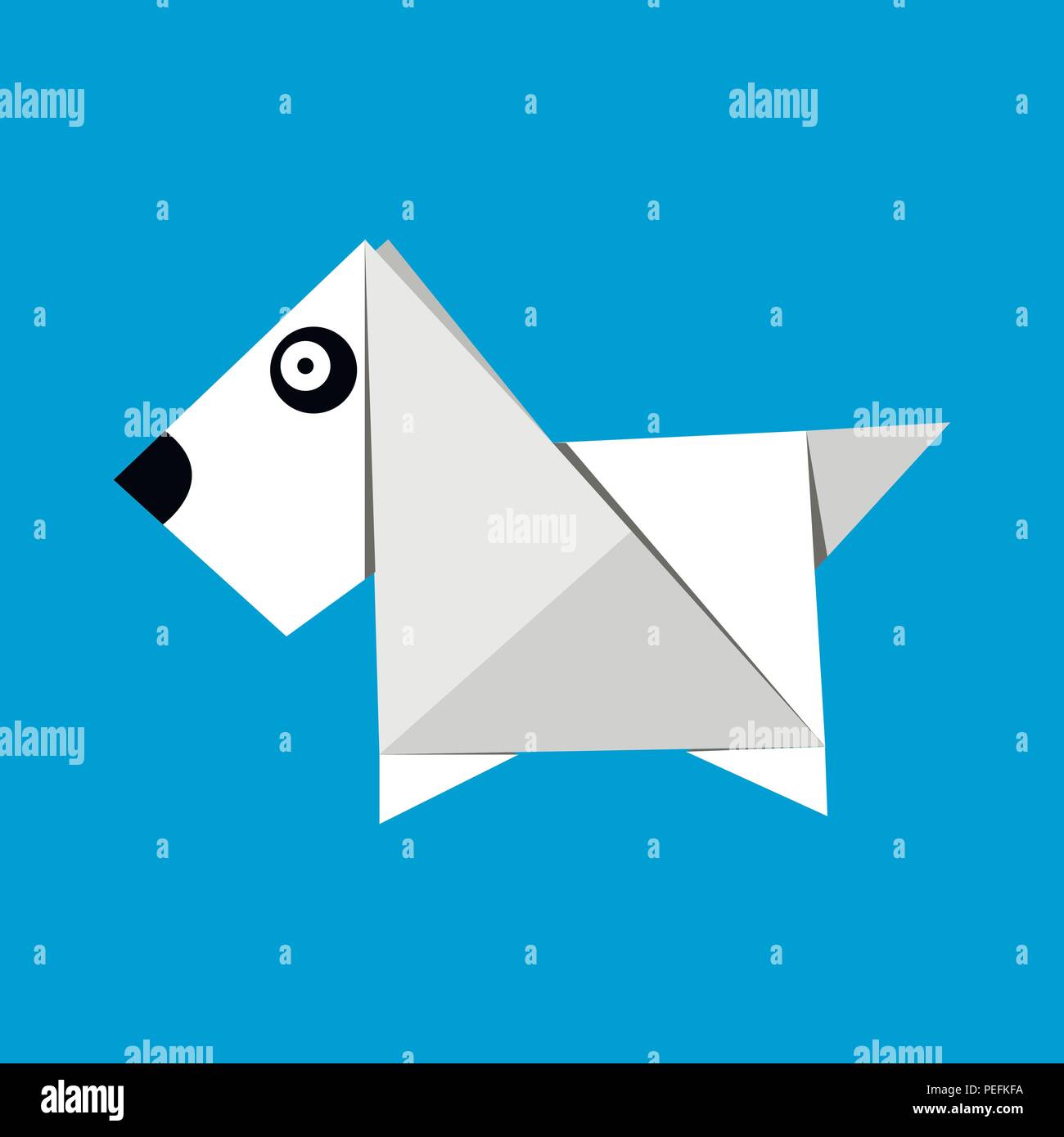 Origami paper dog Stock Vector