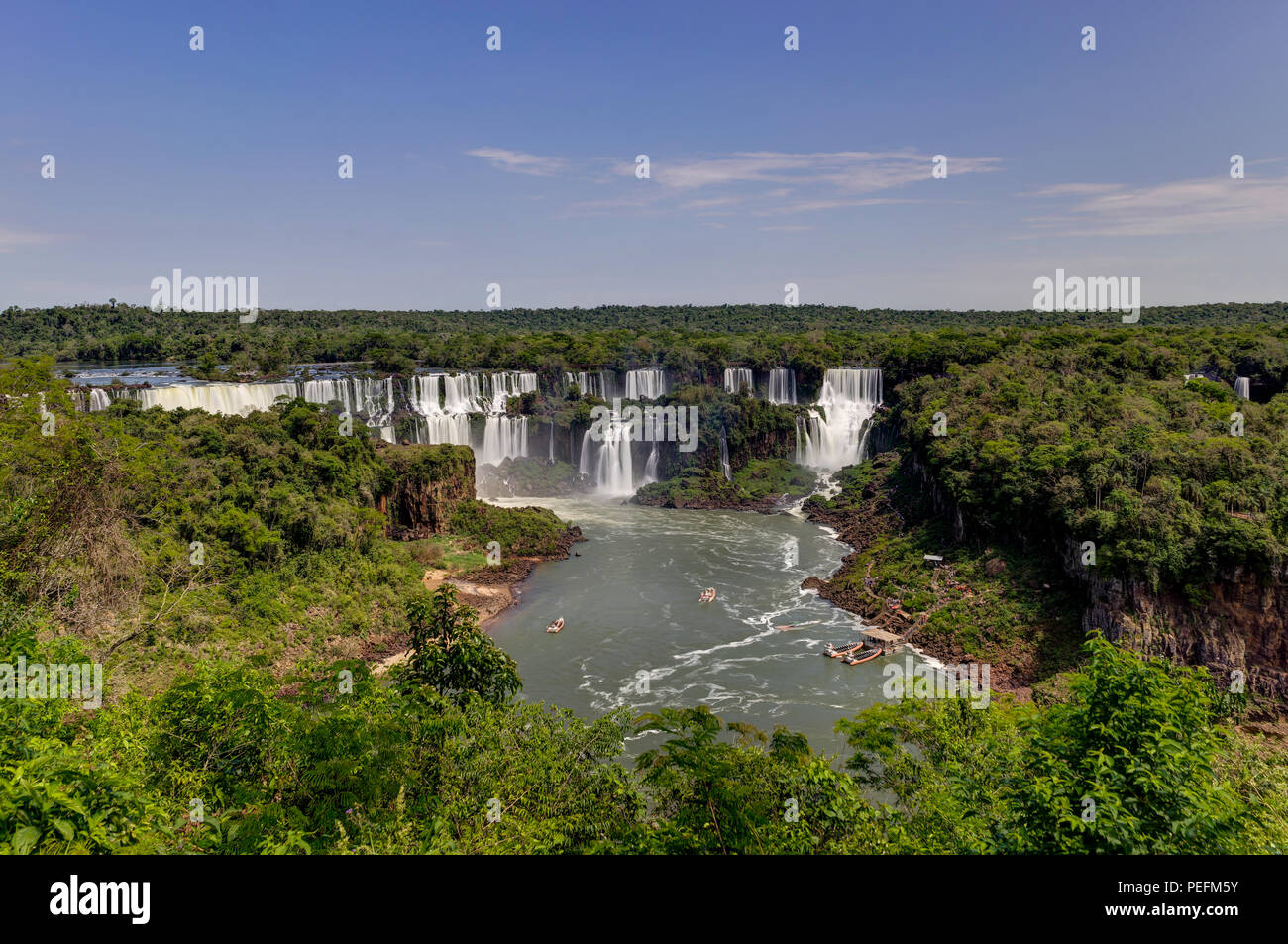 Photo taken in Foz de Iguazu, Argentina, August 2017: Iguazu Waterfalls Jungle Argentina Brazil Stock Photo
