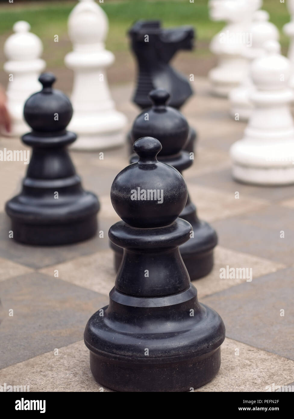 Large Floor Chess in the Hotel. Stock Image - Image of chess, leadership:  185534861