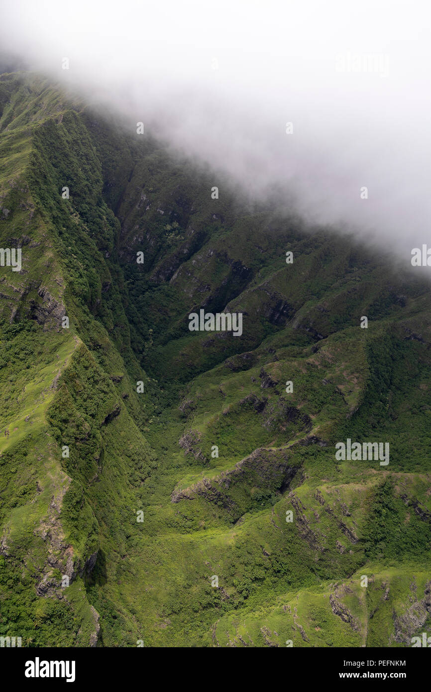 Hawaii Mountain Aerial Stock Photo