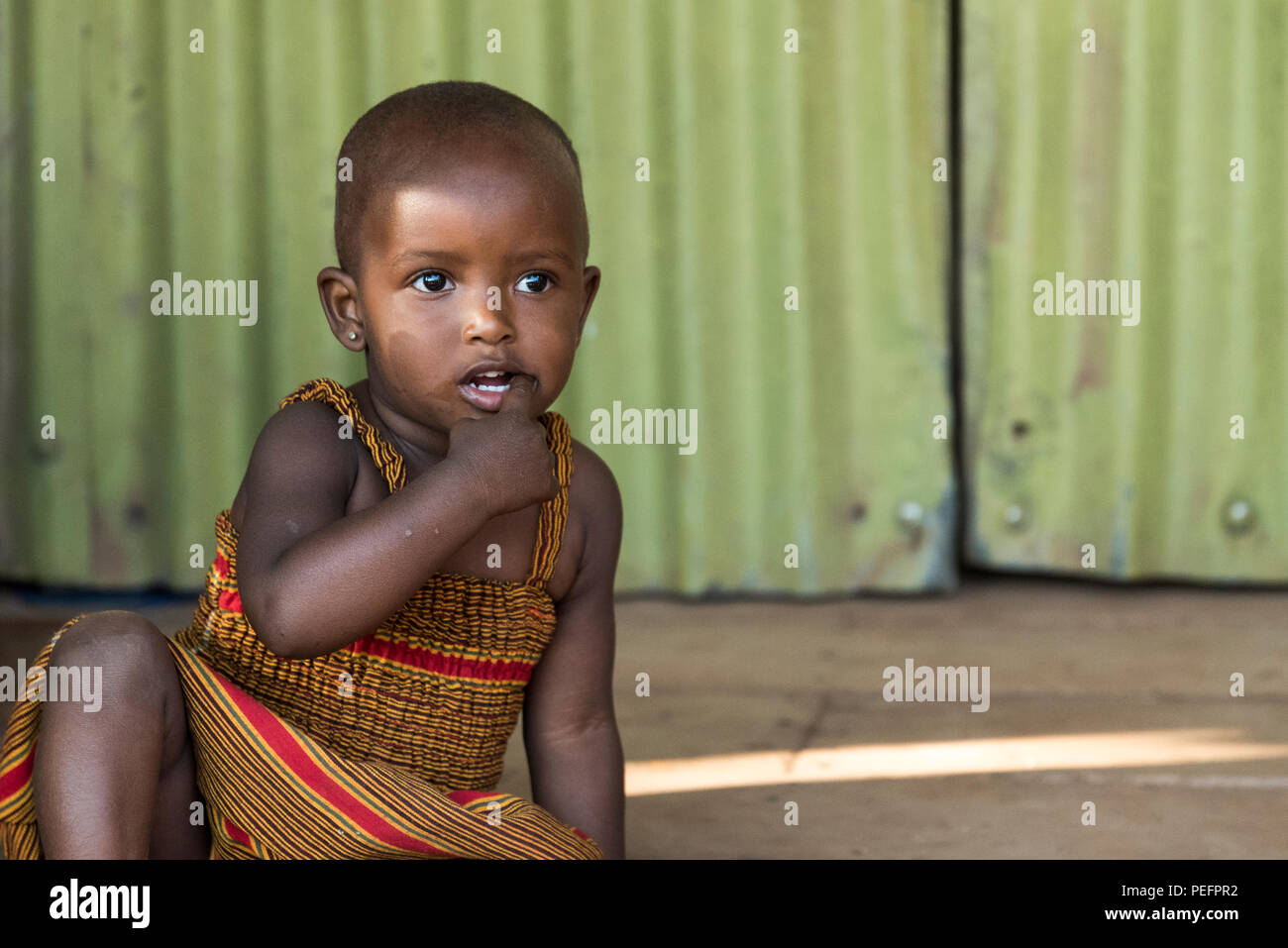 Uganda - Kampala baby girl Stock Photo