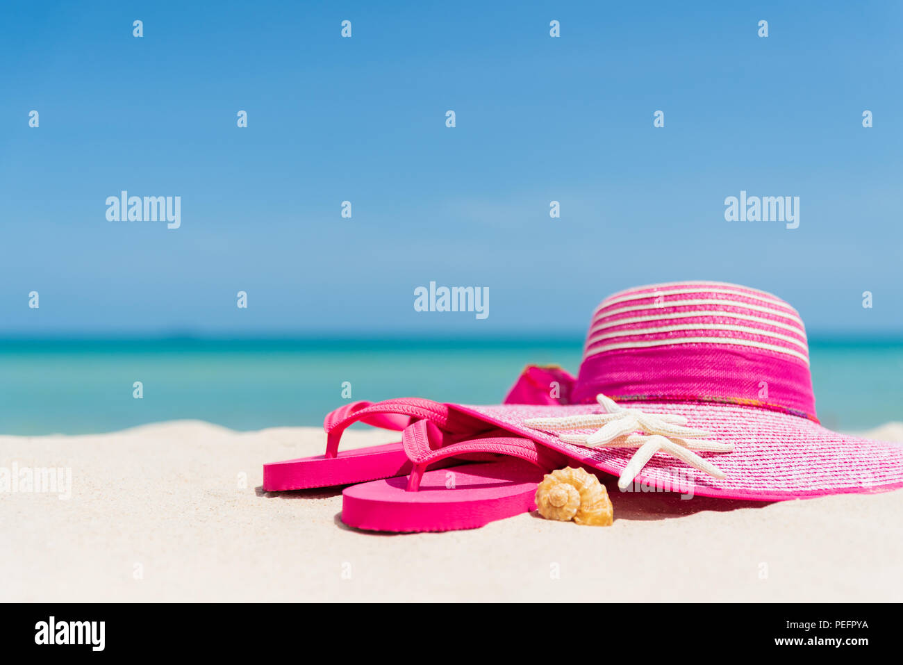 beach and flip flops