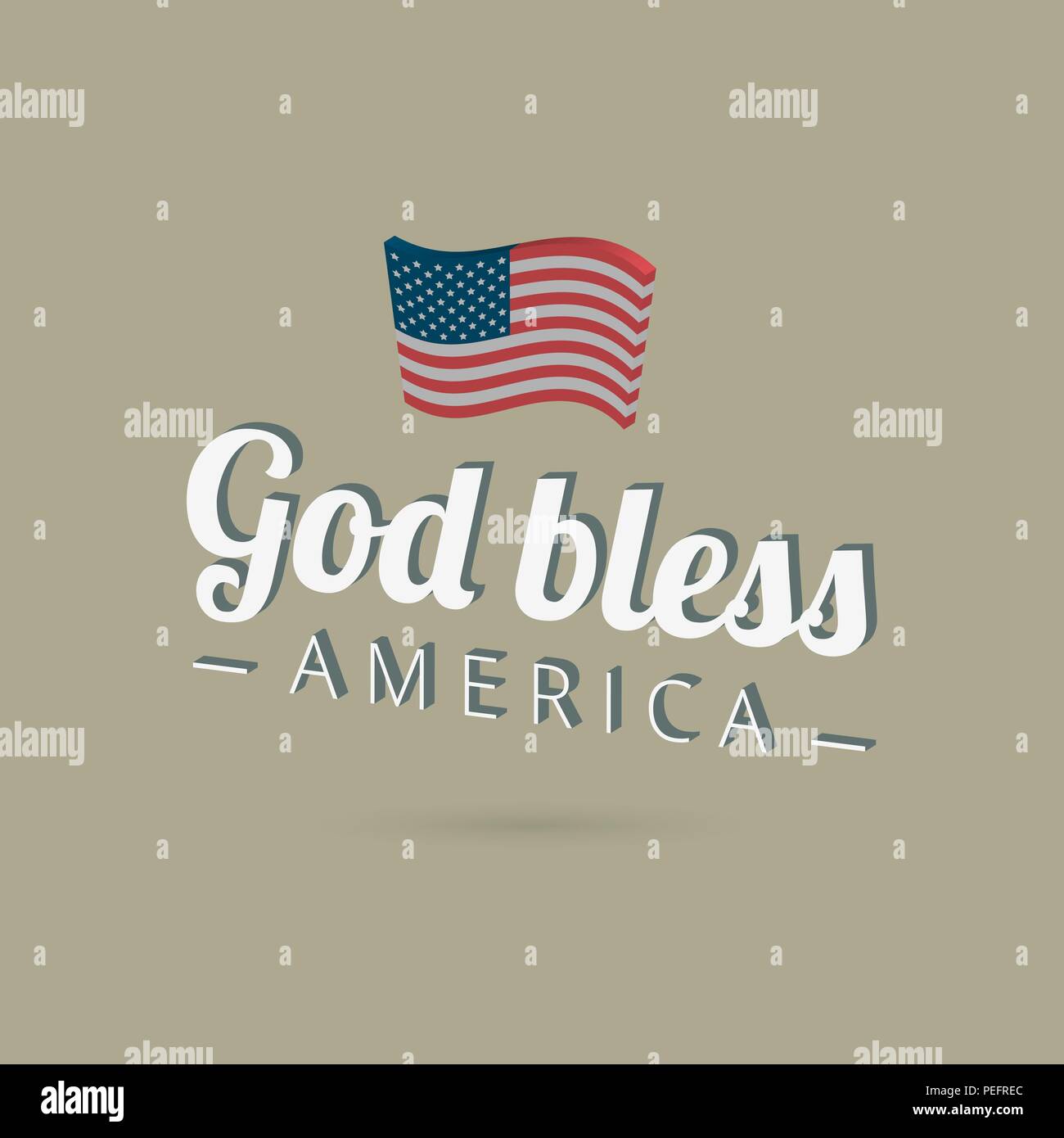 God Bless America sign with the flag in a vintage style Stock Vector