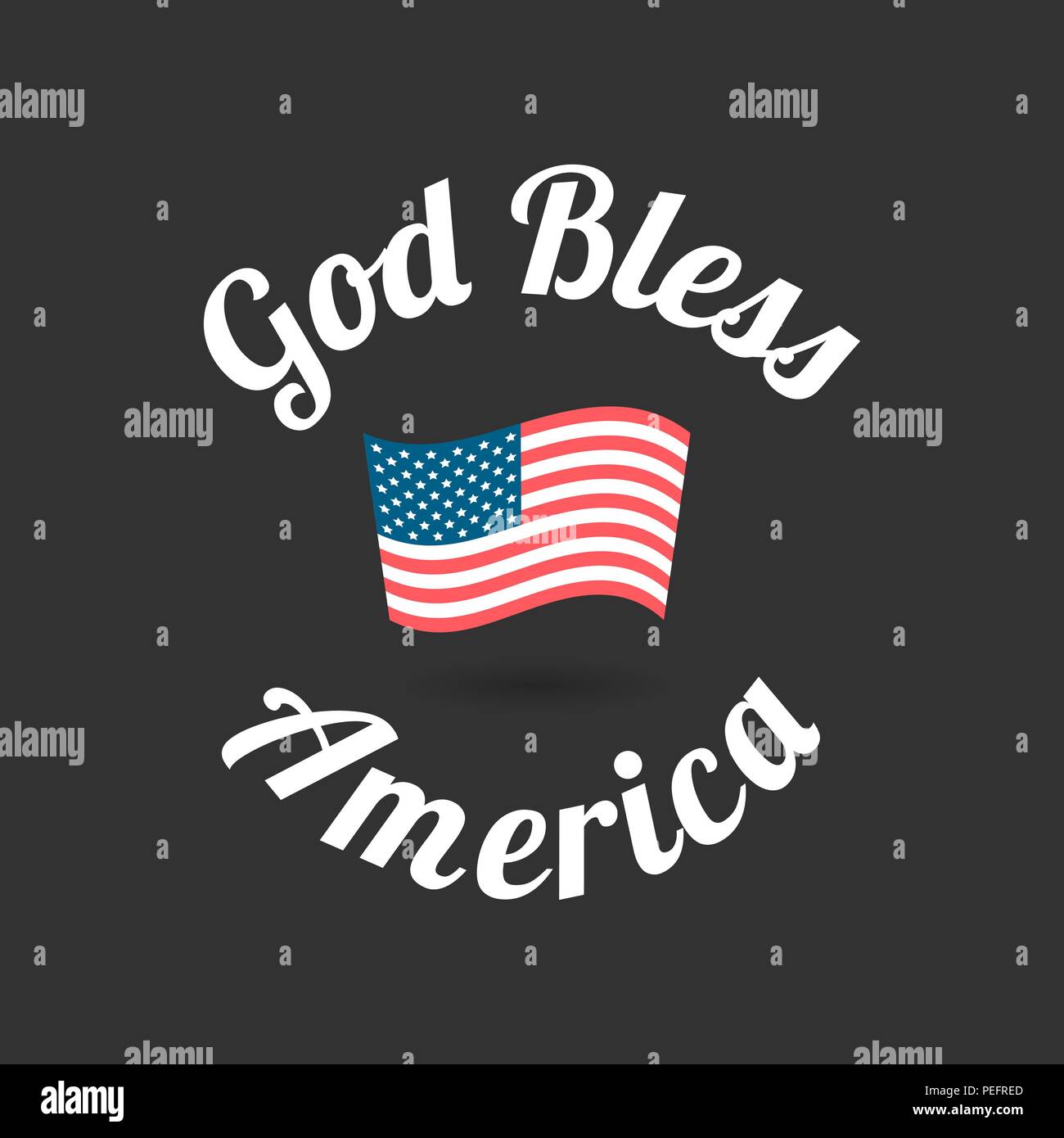 God Bless America sign with the flag on a black background Stock Vector