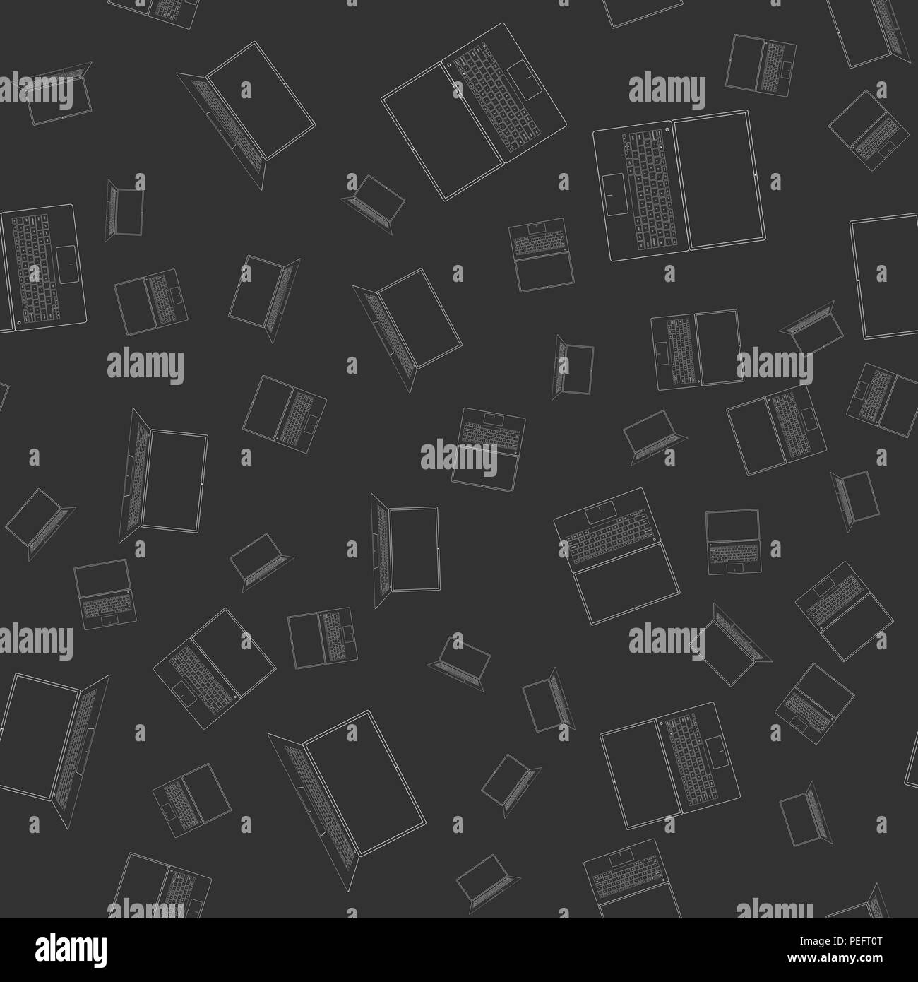 Laptops seamless pattern on the black background Stock Vector Image ...