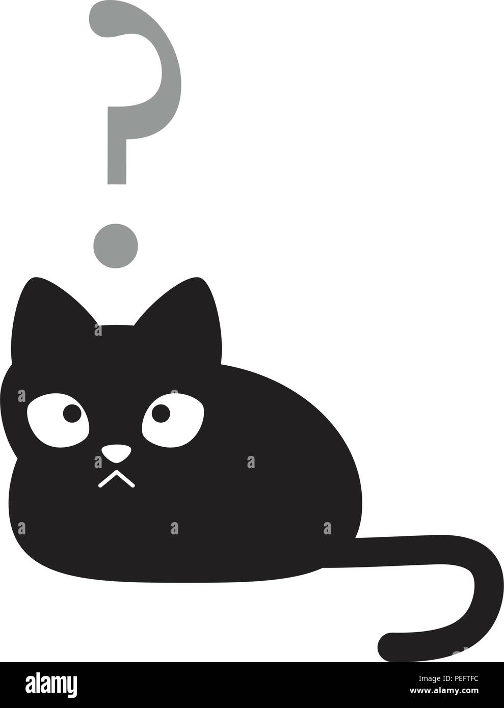 cat in confused state of mind Stock Vector