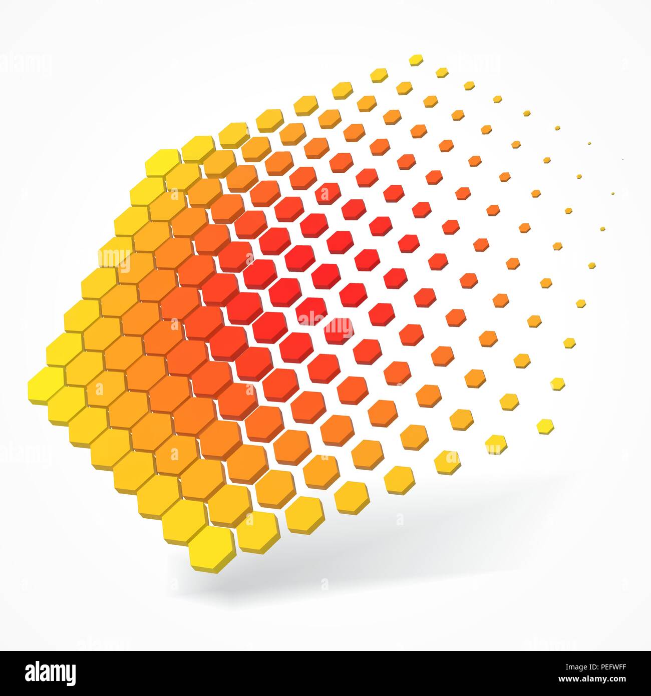 technolgy theme with hexagons. 3d style vector illustration. Stock Vector