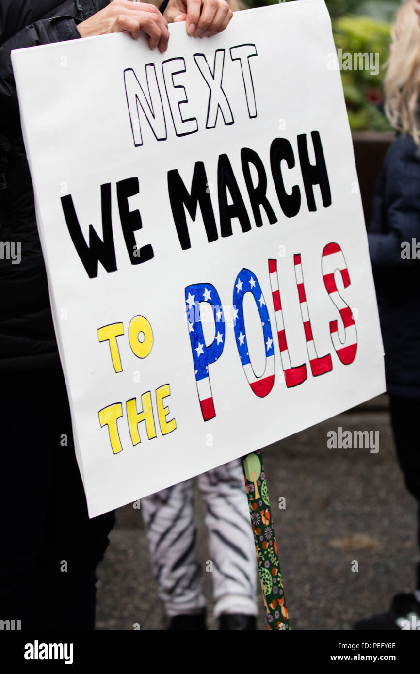 Women's March 2018 in Seattle Stock Photo