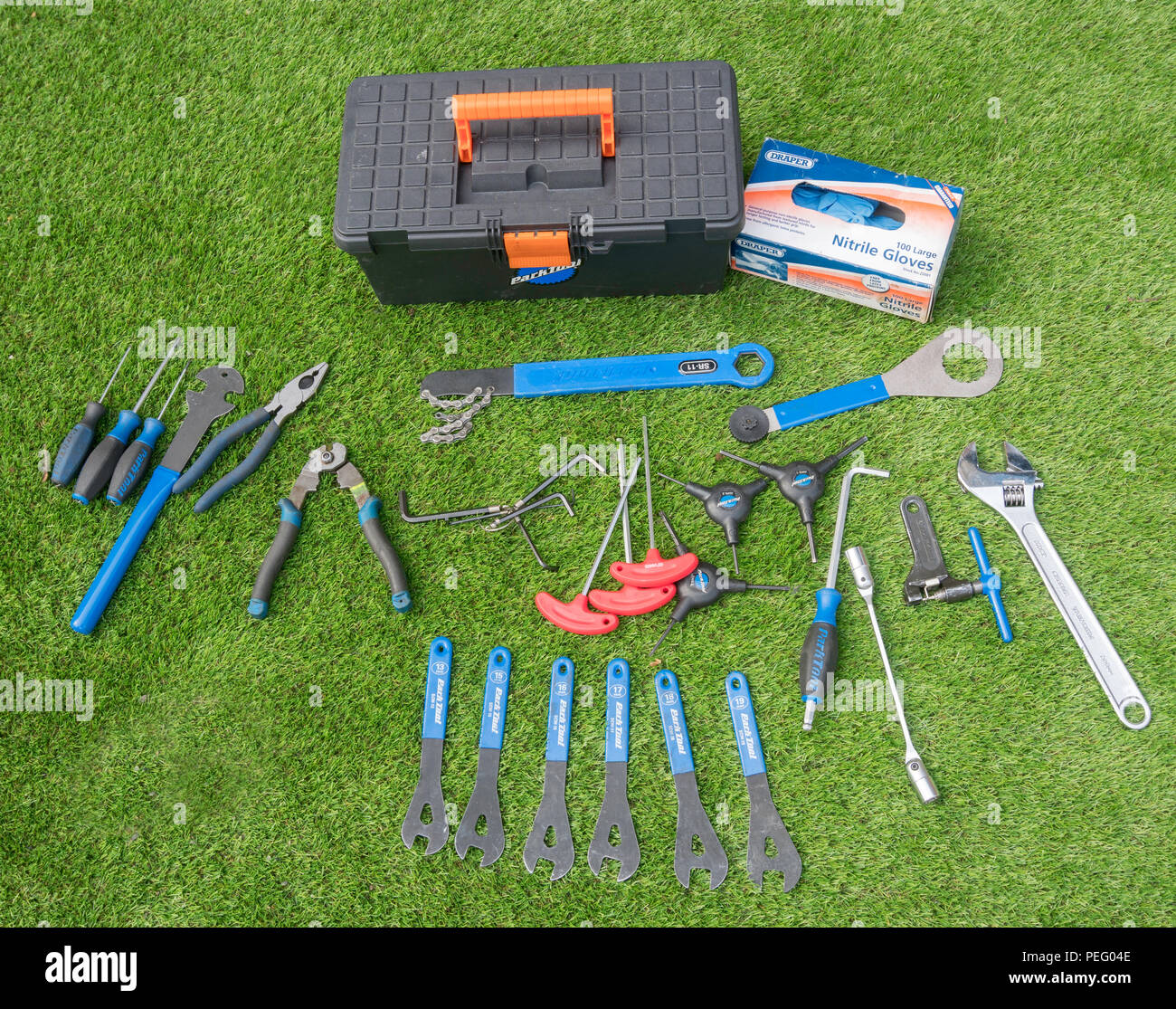 A collection of tools for bicycle maintenance Stock Photo Alamy
