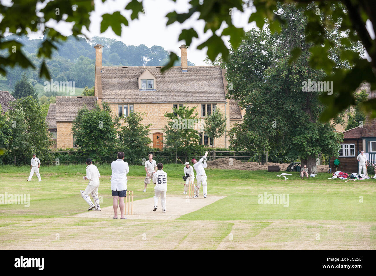 Village cricket game match in at St Philips North Cricket Club,Stanton