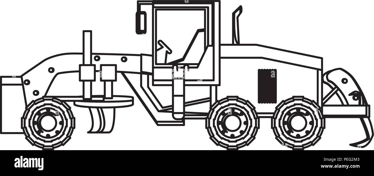 grader truck icon over white background, vector illustration Stock ...