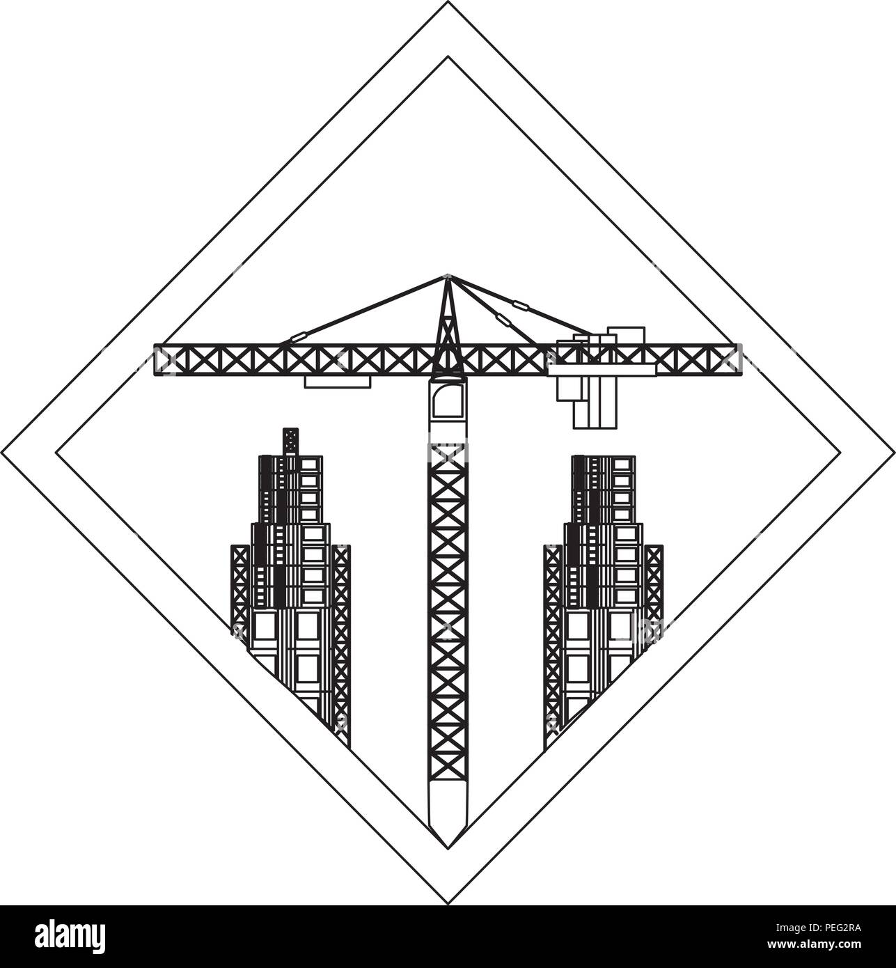 sign of under construction zone over white background, vector illustration Stock Vector Image