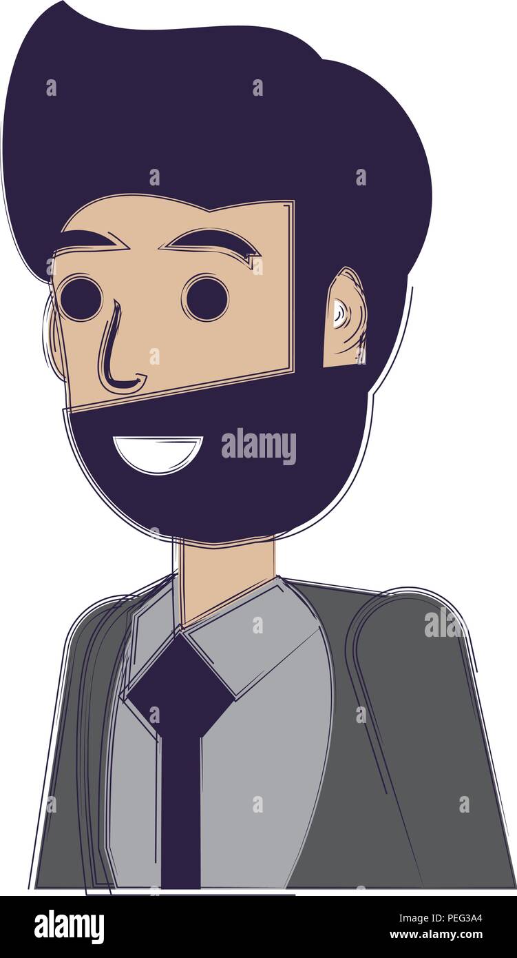 cartoon businessman icon over white background, vector illustration ...