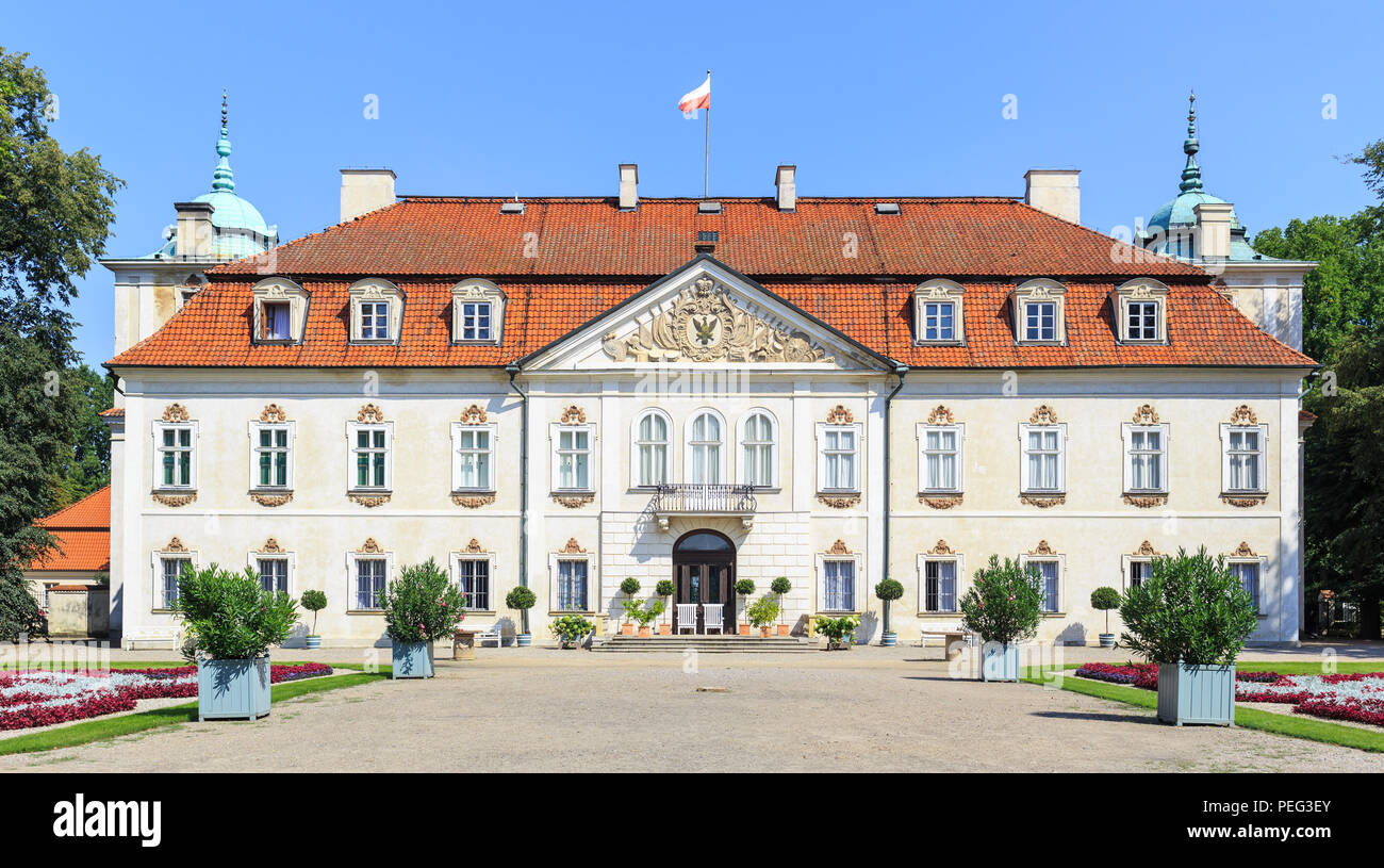 Baroque Palace and gardens of  aristocracy Radziwill family in Nieborow near Lowicz in polish Mazovia, Poland Stock Photo