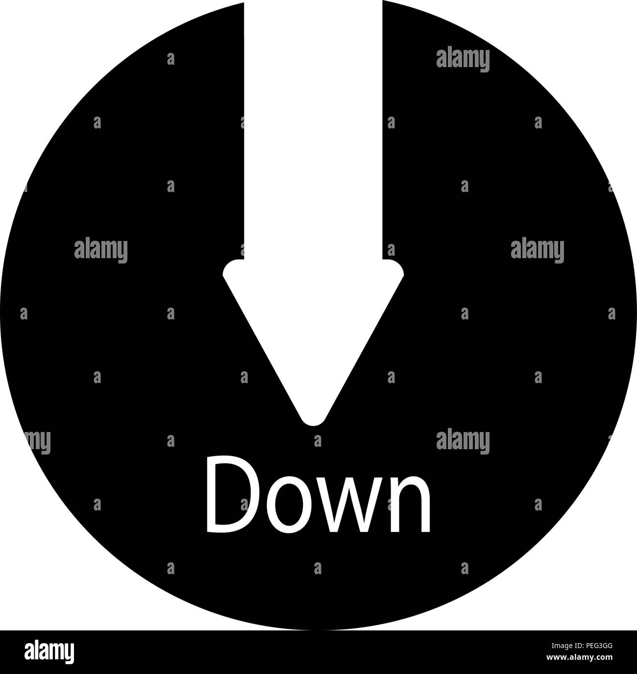 The arrow icon with the pointer down. Flat image Stock Vector Image ...