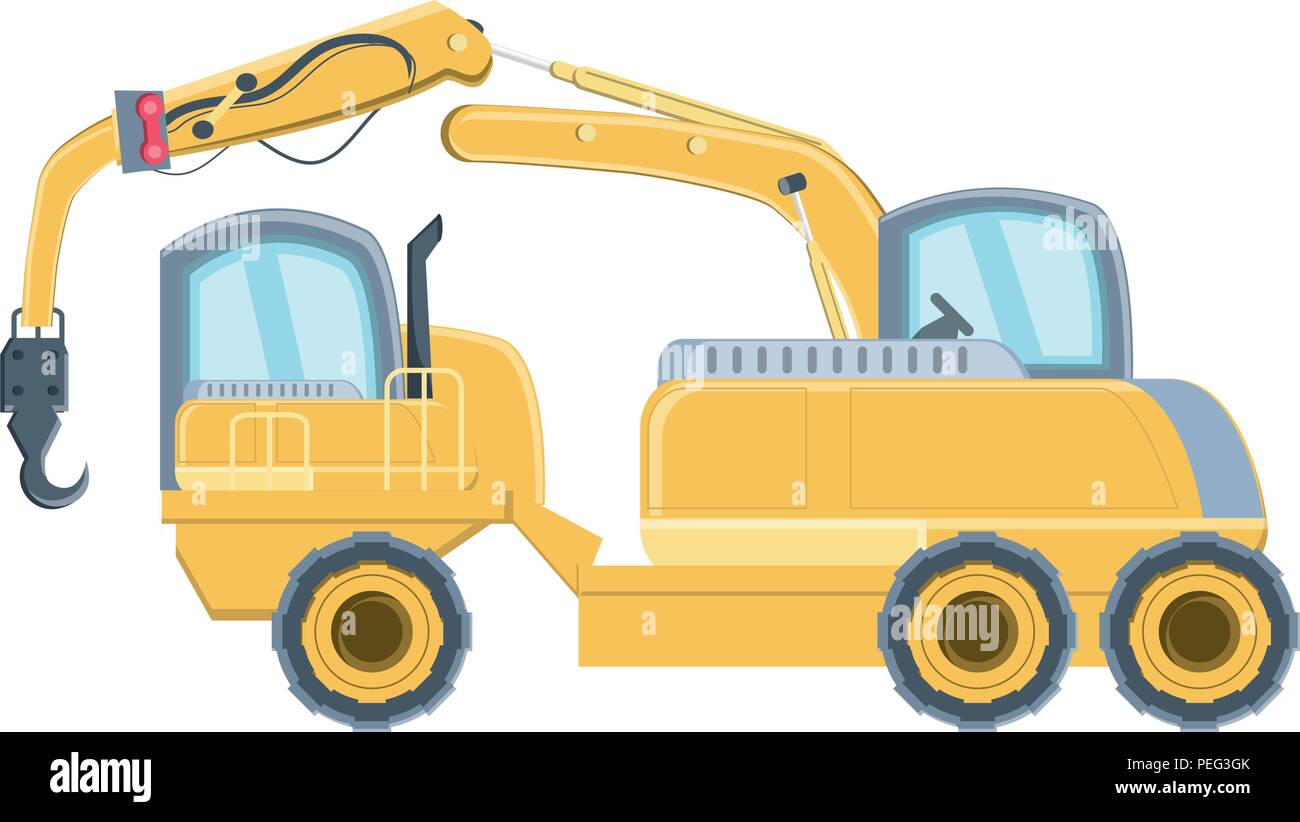 crane truck icon over white background, vector illustration Stock ...