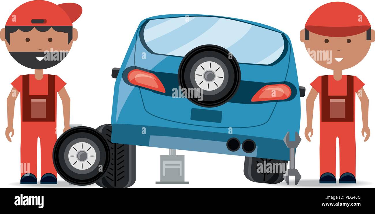 cartoon mechanics repairing a car over white background, vector illustration Stock Vector Image & Art - Alamy cartoon mechanics repairing a car over white background, vector illustration Stock Vector Image & Art - Alamy