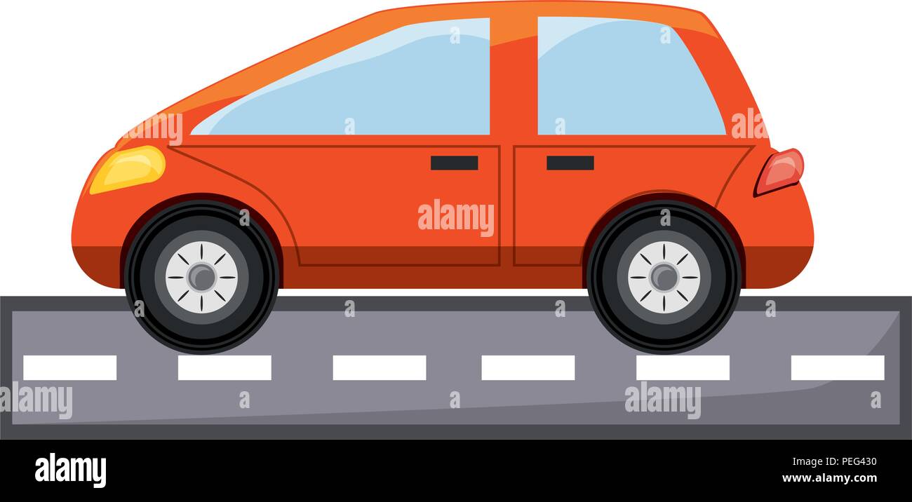 car on the road over white background, vector illustration Stock Vector ...