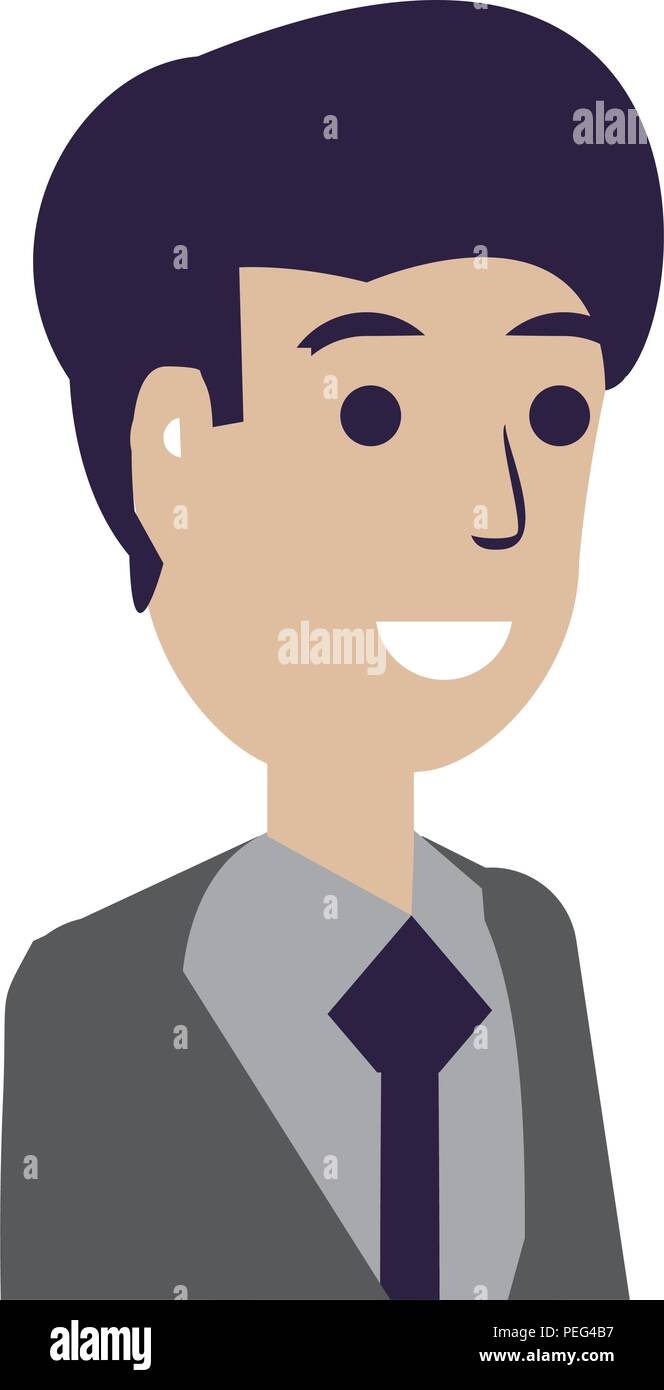 cartoon businessman icon over white background, vector illustration ...