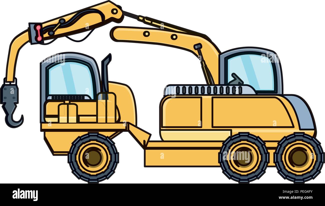 crane truck icon over white background, vector illustration Stock ...