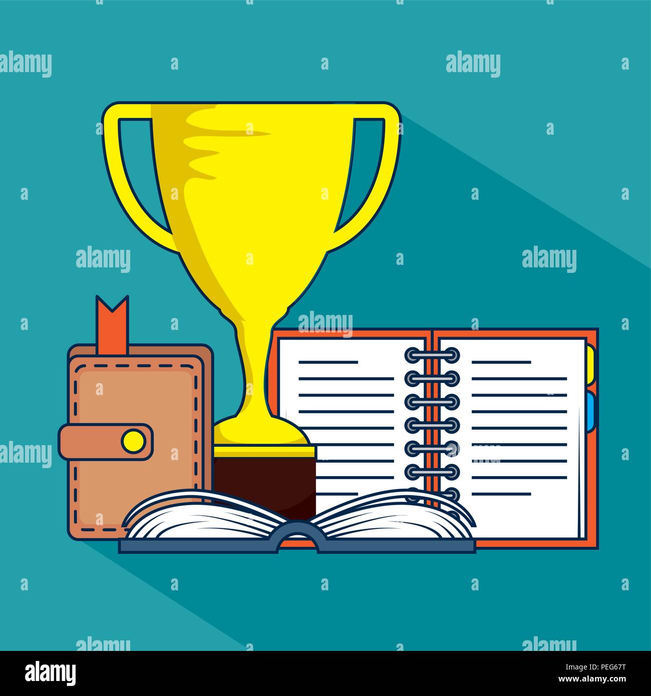 education on line with trophy vector illustration design Stock Vector