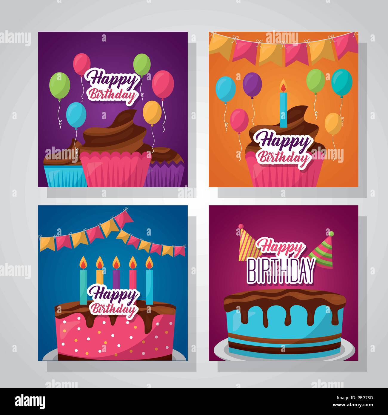 happy birthday card Stock Vector Image & Art - Alamy