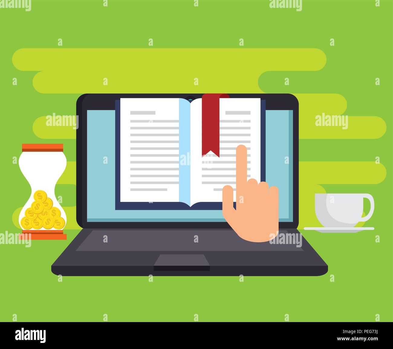 education on line with laptop vector illustration design Stock Vector
