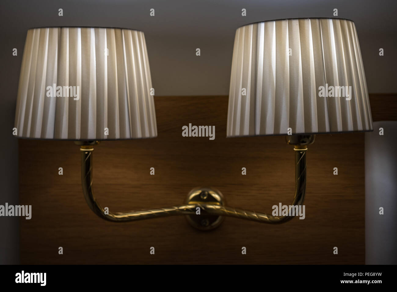 Lamps in a hotel room Stock Photo Alamy