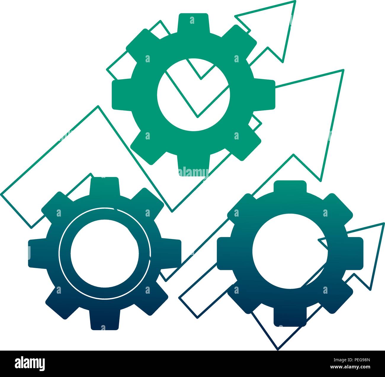 gear machine with arrows up isolated icon Stock Vector Image & Art - Alamy