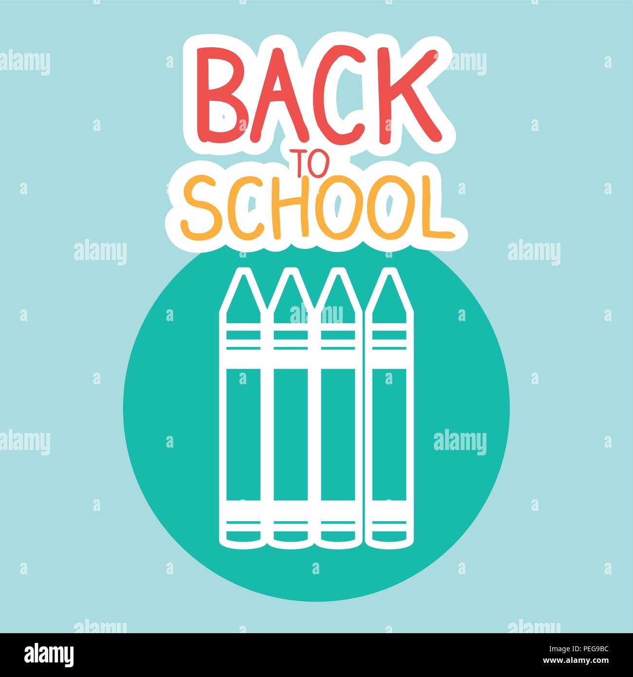 back to school label with colors crayons vector illustration design