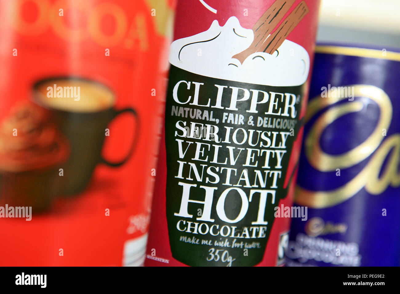 Hot chocolate brands Stock Photo