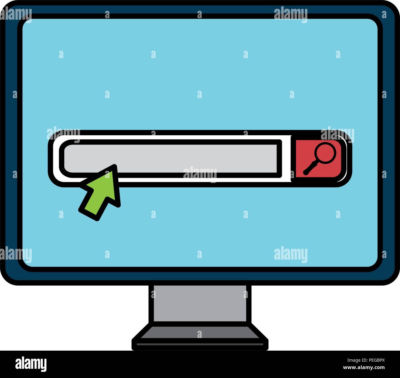 monitor computer with search bar vector illustration design Stock ...