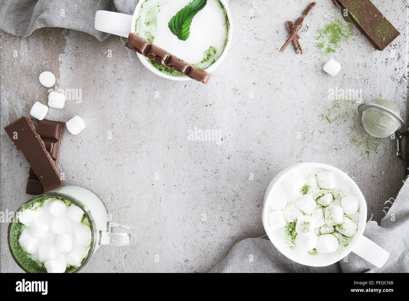 Matcha latte with copyspace Stock Photo