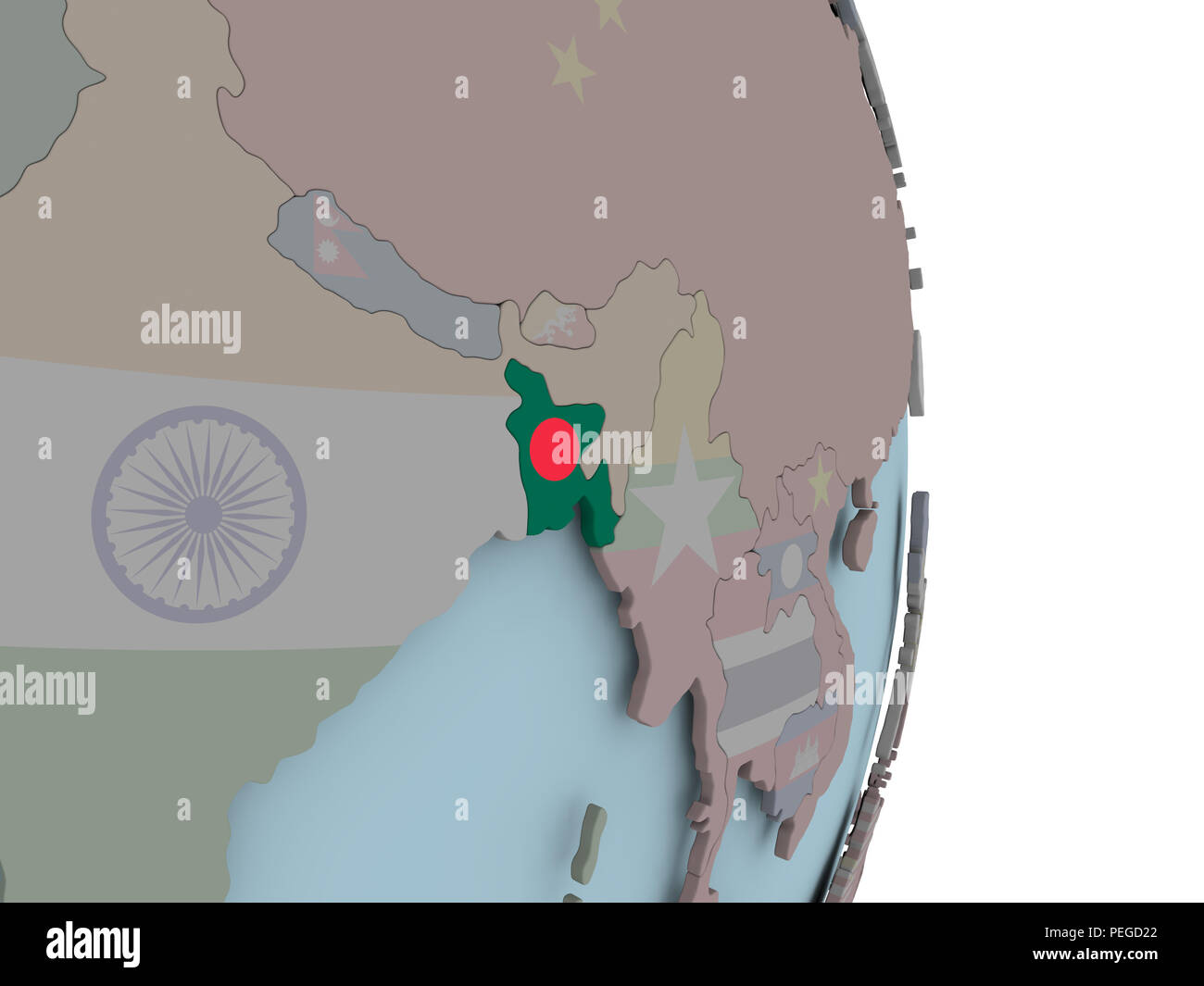 Bangladesh embedded flag 3d hi-res stock photography and images - Alamy
