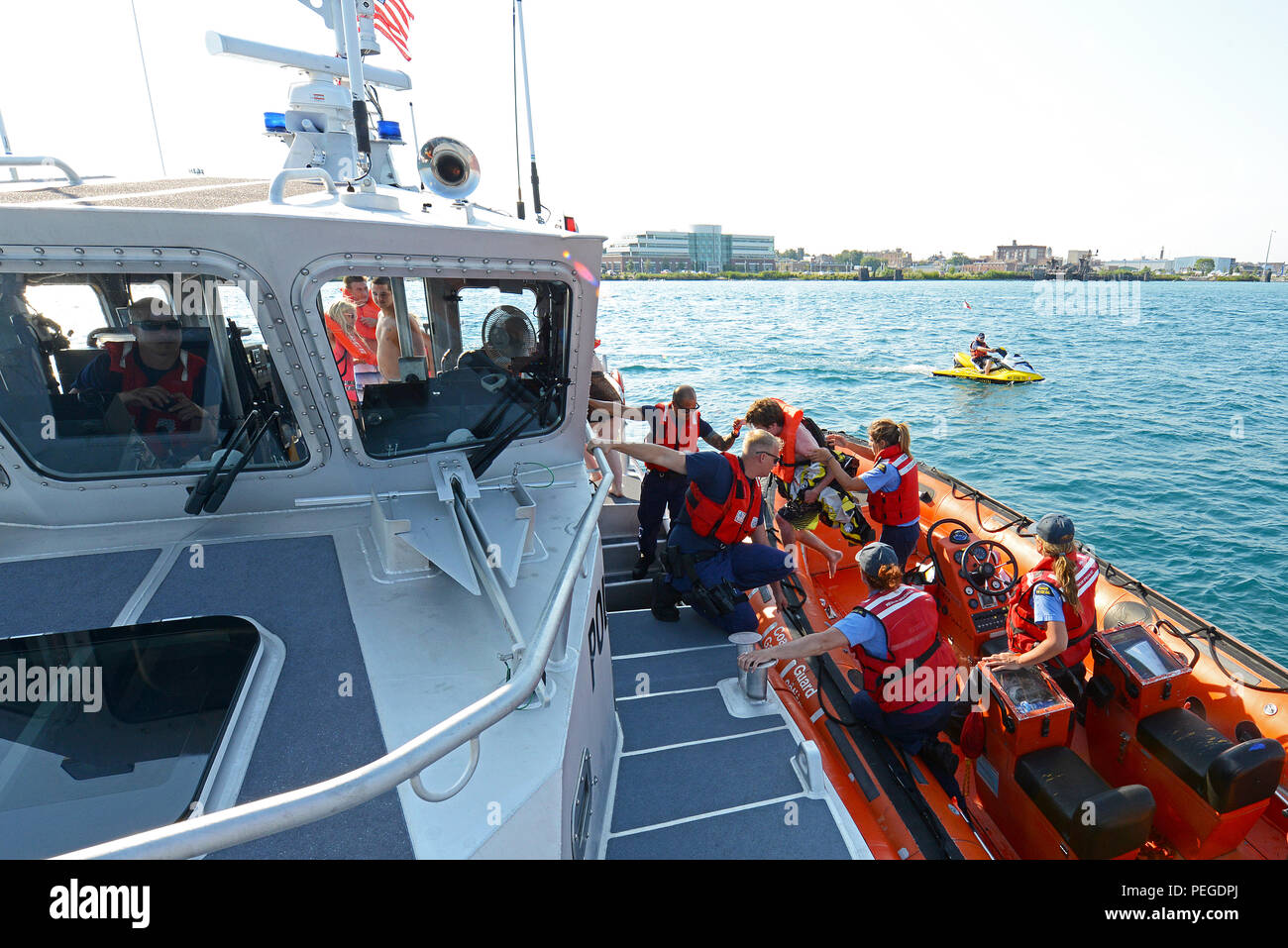 Deflated River Raft Teenagers who were left stranded in the St. Clair River when their raft ...