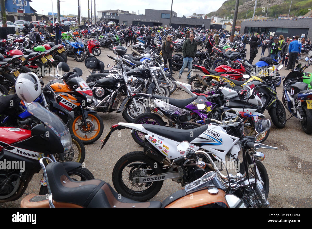 Annual May day bike run, 1 May 2017, Hastings, East Sussex United Kingdom Stock Photo