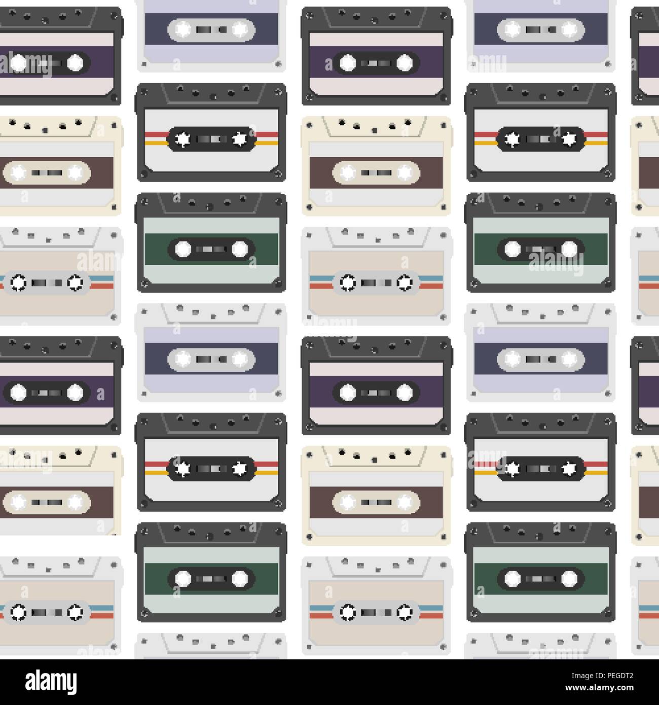 Vintage audio tapes vector cassette Stock Vector Images Alamy