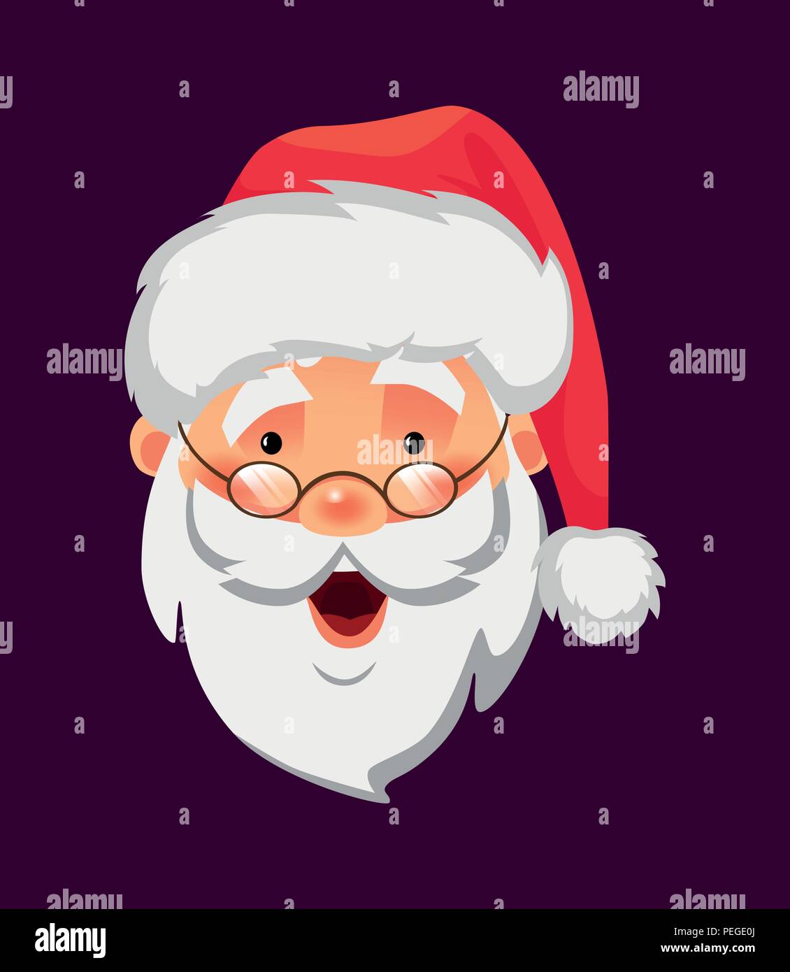 Santa Claus icon. Face of Santa Claus in red hat vector illustration ...