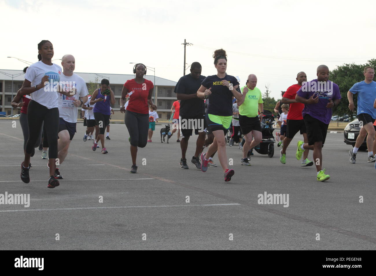Participants took off walking or running after hearing the gun go