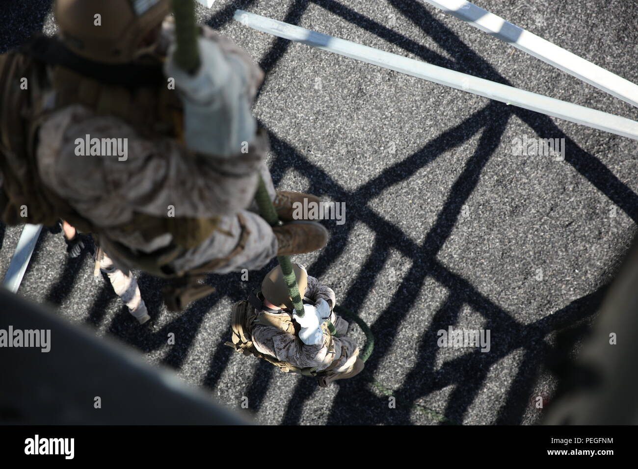 Profiency Rope Marines from Company A, 1st Reconnaissance Battalion, 1st Marine ...