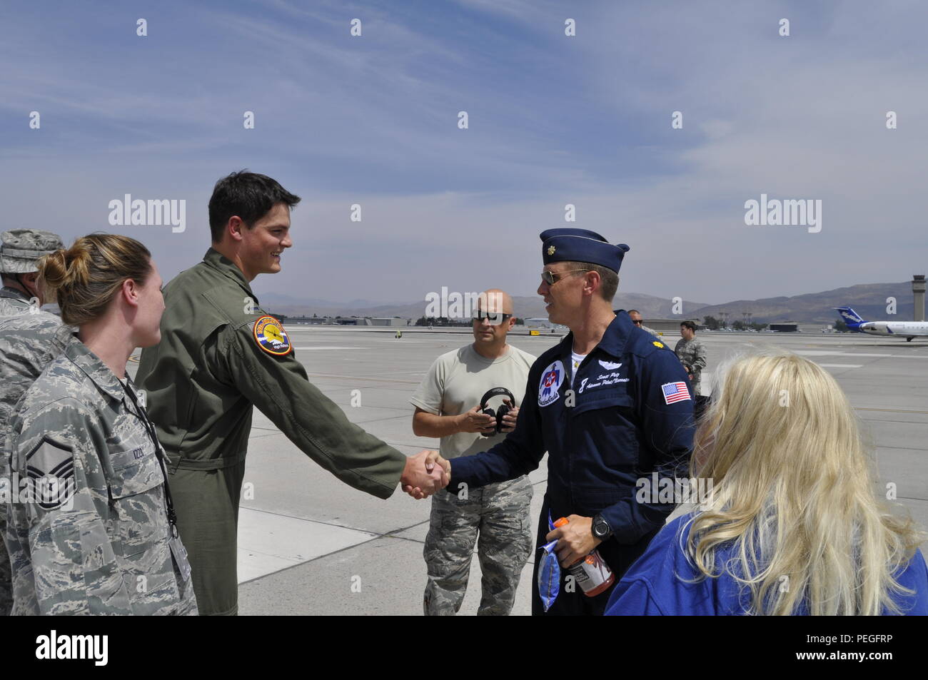 U.S. Air Force Thunderbird jet No. 8 arrives at Nevada Air National
