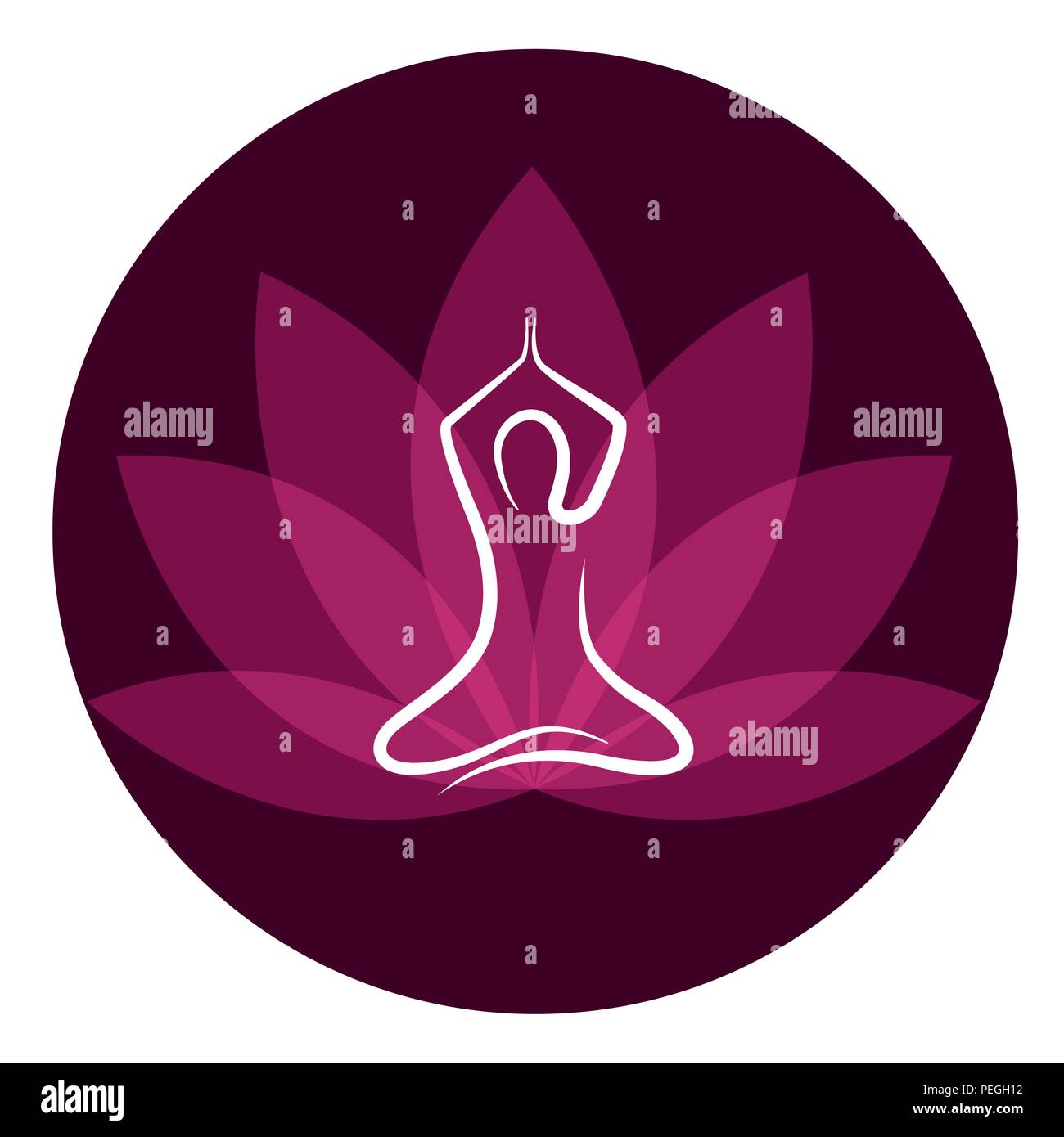 Drawing Yoga Person Sitting In A Lotus Pose Meditation Vector 