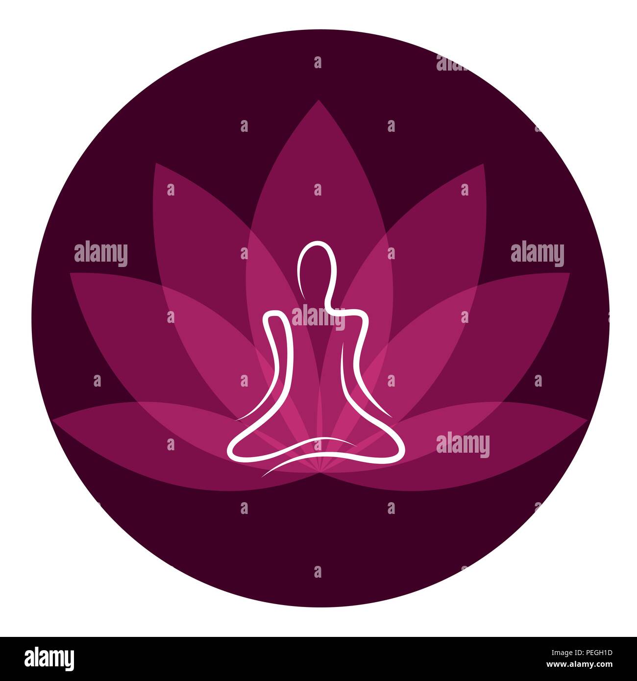 drawing yoga person sitting in a lotus pose meditation vector illustration EPS10 Stock Vector