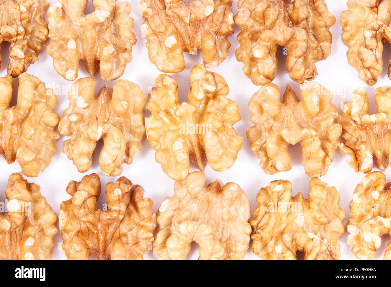 Walnuts as fruit containing iron, omega 3 acids, unsaturated fats, vitamins and minerals