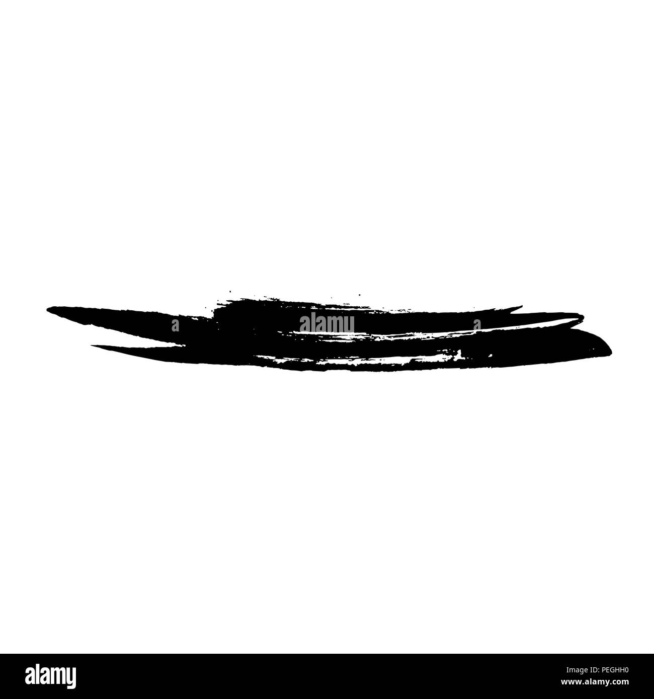 Ink vector dry brush stroke. Vector illustration. Grunge hand drawn