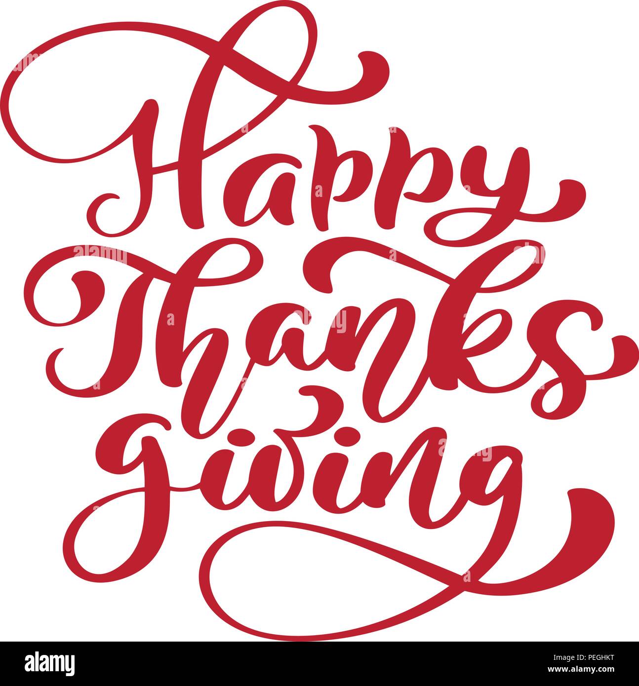 Happy Thanksgiving Calligraphy Text, vector Illustrated Typography ...