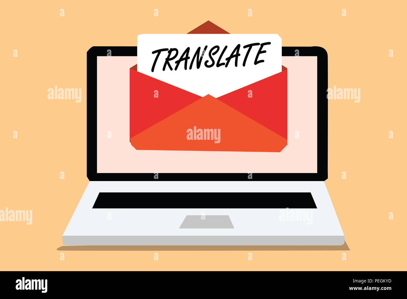 Handwriting text Translate. Concept meaning Another word with same