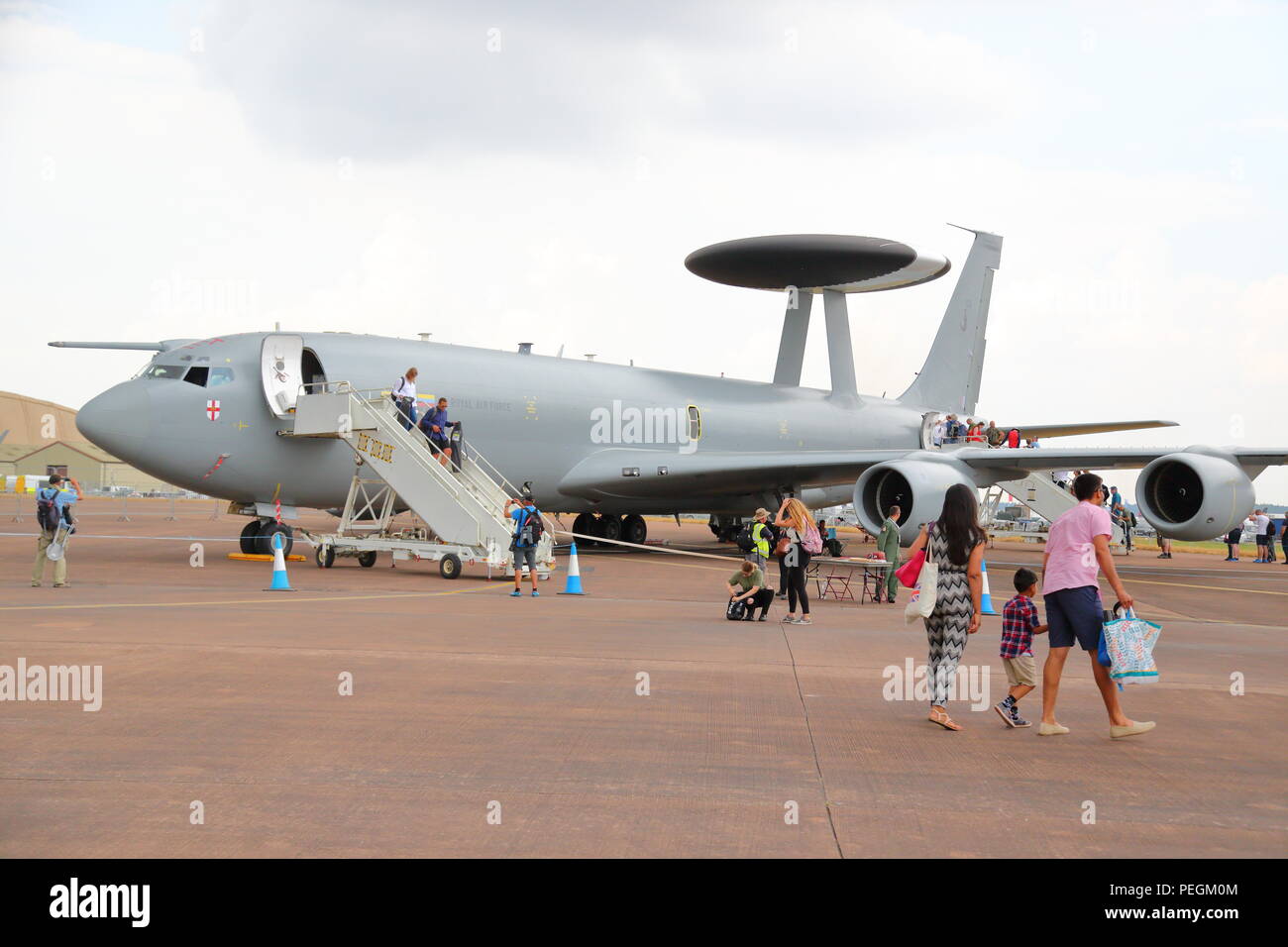 An Raf Boeing E 3d Sentry Awacs Plane At The Riat 18 At Raf Fairford Uk Stock Photo Alamy